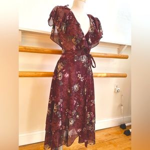 Vintage Floral Wrap Dress, 1960s/70s